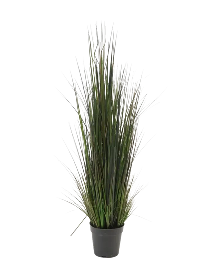 Künstliches Gras - Hanno, 90 cm, Kunstpflanze von aplanta, im schwarzen Topf, in Natur, für drinnen