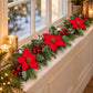 Künstliche tannengirlande mit Beeren und Weihnachtssternen – Lucina | 189 cm