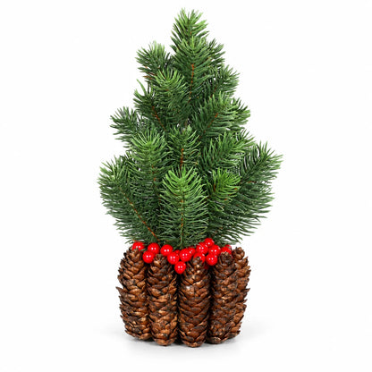 Künstlicher Deko Tannenbaum mit Beeren – Silvan | 35 cm