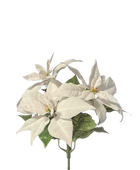 Künstliche Poinsettia - Augustus auf transparentem Hintergrund mit echt wirkenden Kunstblättern in natürlicher Anordnung. Künstliche Poinsettia - Augustus hat die Farbe Natur und ist 32 cm hoch. | aplanta Kunstpflanzen