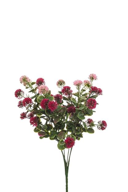 Künstlicher Kugelamarant - Angie, 36 cm, Kunstpflanze von aplanta, UV-beständig, in Rot/pink, für draußen