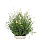 Künstliche Wiesenblumen - Alba, 40 cm, Kunstpflanze von aplanta, inkl. Dekotopf, in Creme, für drinnen