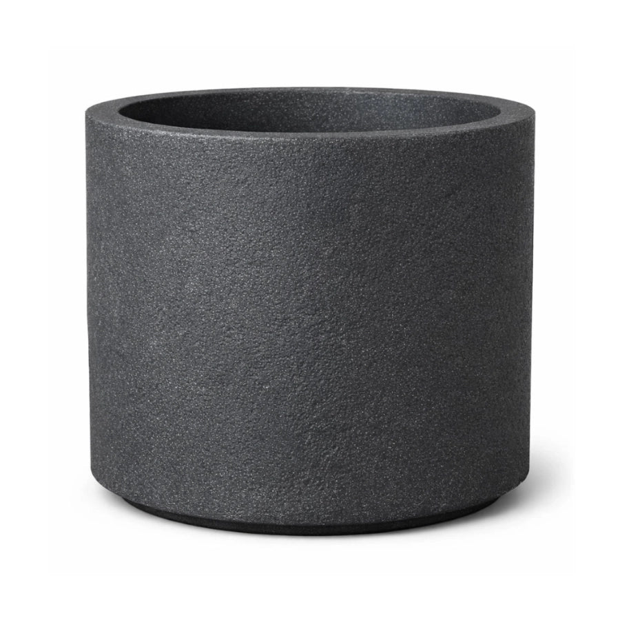 Pflanzkübel LUZERN Granit Schwarz, 39x33cm, von aplanta, für drinnen & draußen