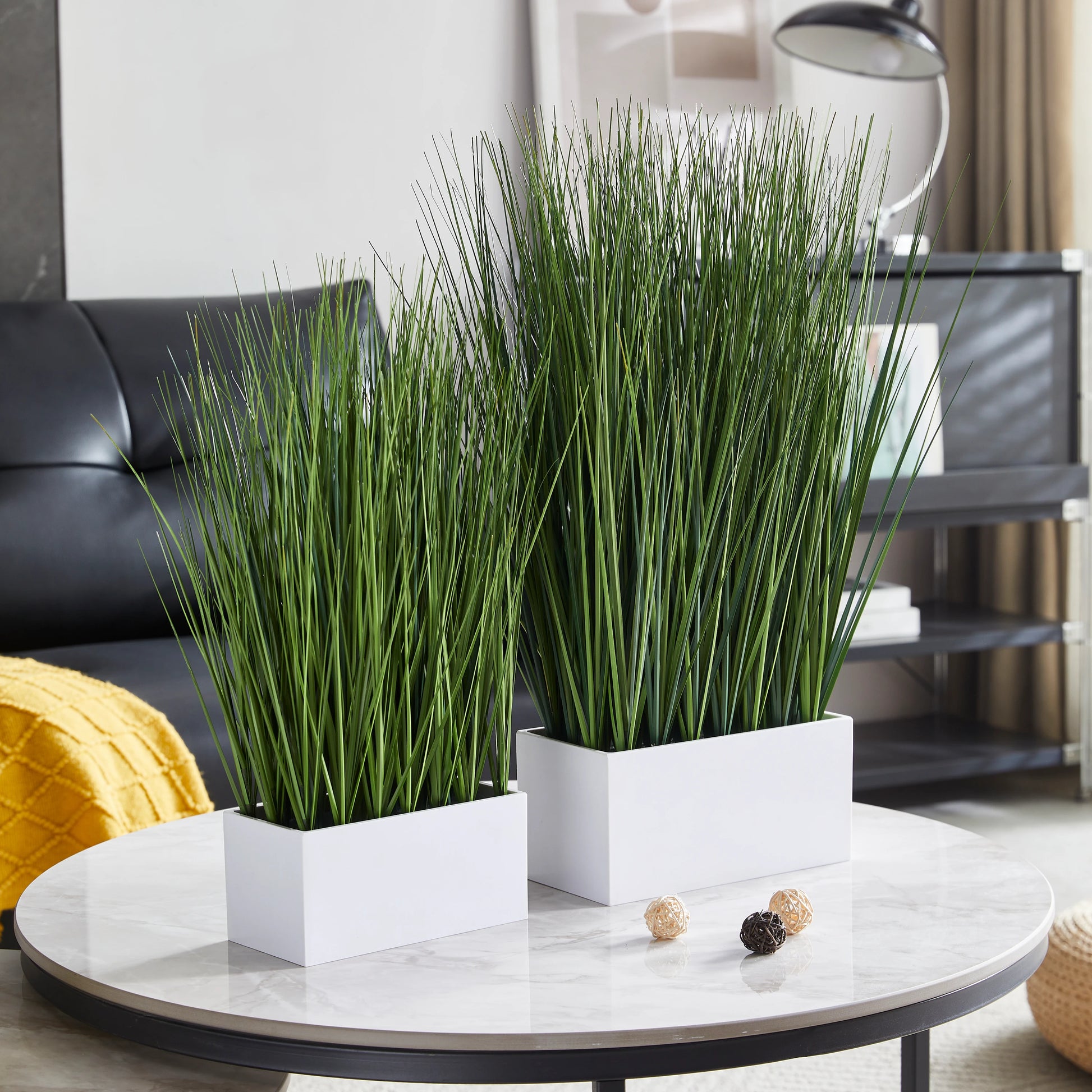 Künstliches Gras - Cassiel, 46 cm, Kunstpflanze von aplanta, in Grün, für drinnen