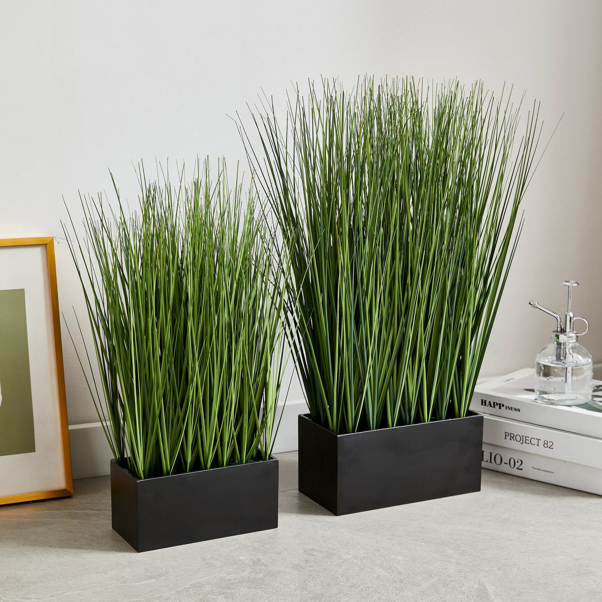 Künstliches Gras - Eleonore, 46 cm, Kunstpflanze von aplanta, in Grün, für drinnen