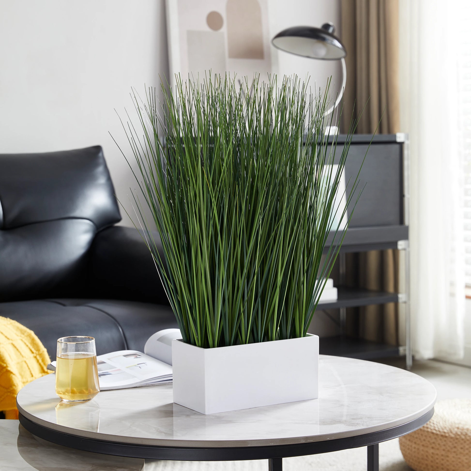 Künstliches Gras - Cassiel, 56 cm, Kunstpflanze von aplanta, in Grün, für drinnen