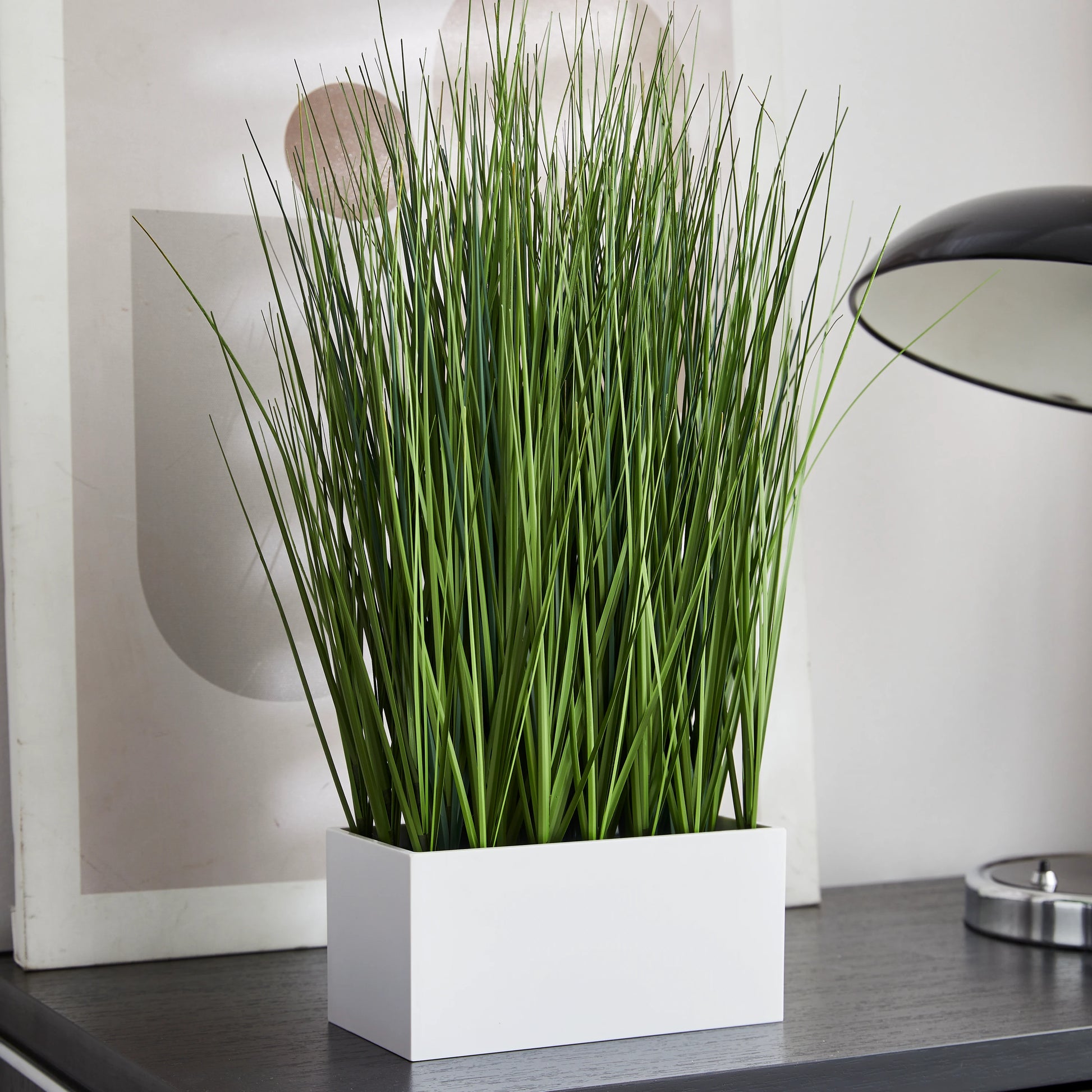 Künstliches Gras - Cassiel, 56 cm, Kunstpflanze von aplanta, in Grün, für drinnen