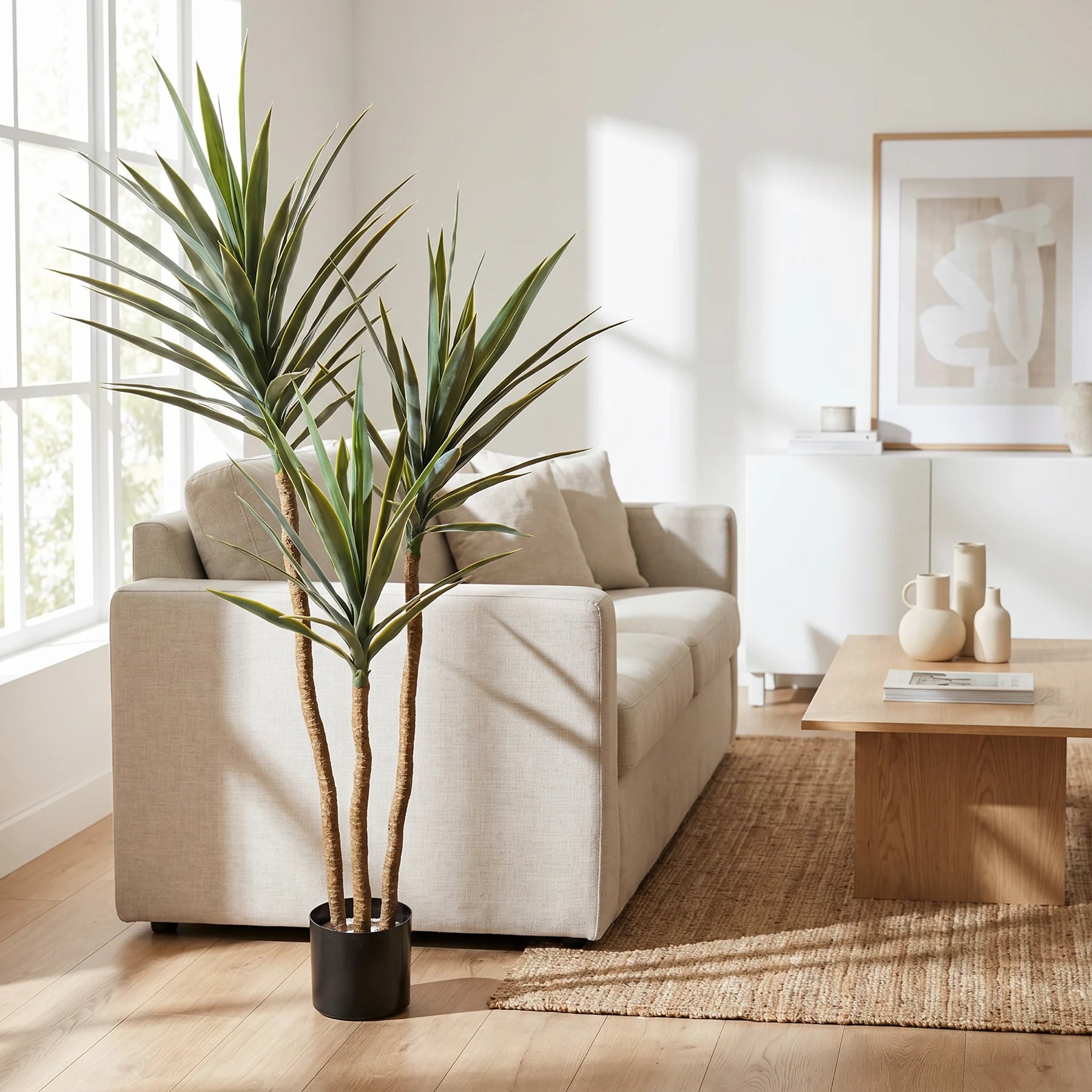 Künstliche Yucca - Talandra, 150 cm, Kunstbaum von aplanta, in Grün, für drinnen