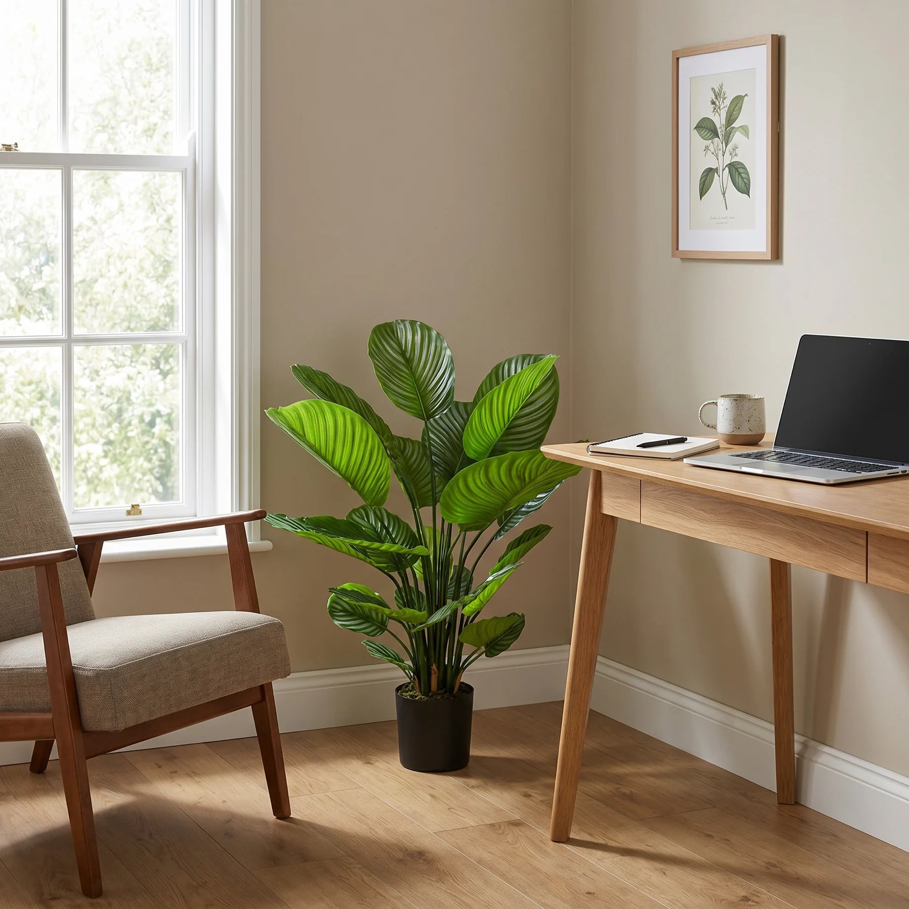 Künstliche Calathea - Norelia, 80 cm, Kunstpflanze von aplanta, in Grün, für drinnen