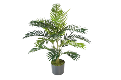 Künstliche Goldfruchtpalme - Connor, 90 cm, Kunstbaum von aplanta, im schwarzen Topf, in Natur, für drinnen