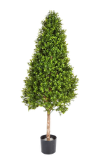 Künstlicher Buchsbaum - Rene, 105 cm, Kunstbaum von aplanta, im schwarzen Topf, in Natur, für drinnen