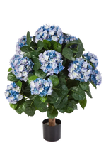 Künstliche Hortensie - Naomi, 62 cm, Kunstpflanze von aplanta, in Blau, für drinnen