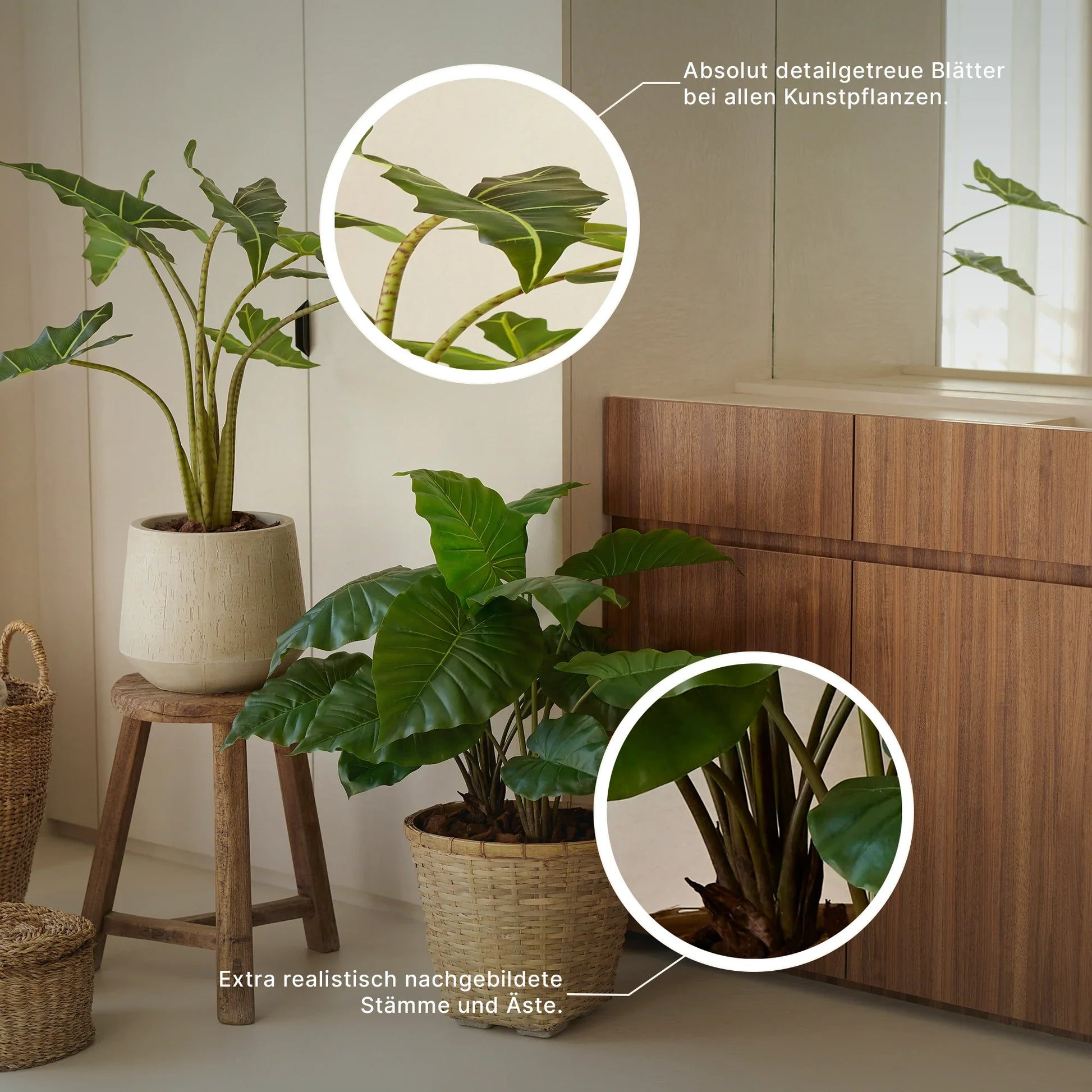 Künstliche Cordyline - Berta, 62 cm, Kunstpflanze von aplanta, feuerhemmend, B1-zertifiziert, in Gelb, für drinnen