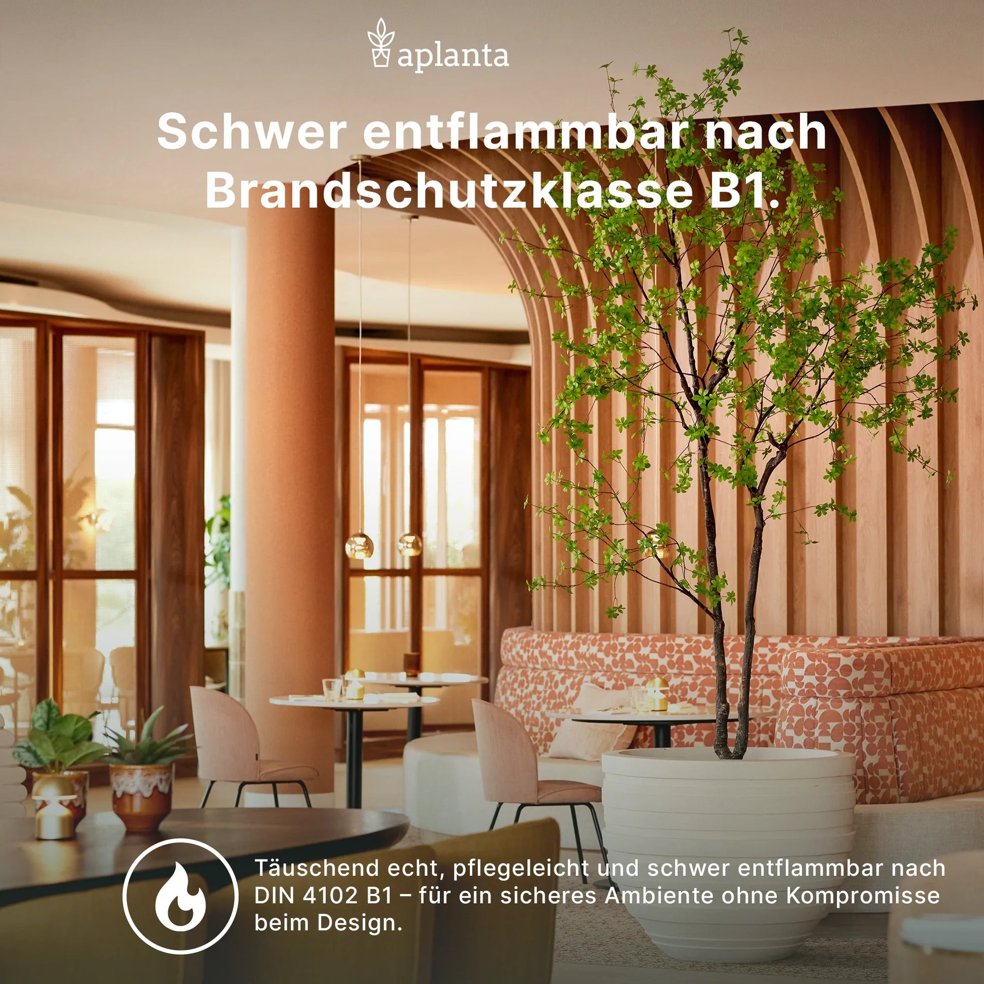 Künstliche Cordyline - Berta, 62 cm, Kunstpflanze von aplanta, feuerhemmend, B1-zertifiziert, in Gelb, für drinnen