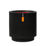 Blumentopf zylinder Groove schwarz | 36x38 cm