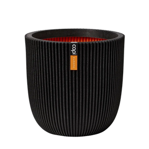 Blumentopf Kugel Groove schwarz | 43x41 cm