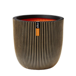 Blumentopf Kugel Groove schwarz gold | 43x41 cm