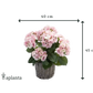 Künstliche Hortensie - Lennard, 45 cm, Kunstblume von aplanta, inkl. Dekotopf, in Natur, für drinnen