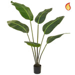Künstliche Strelitzia - Johann, 120 cm, Kunstpflanze von aplanta, feuerhemmend, B1-zertifiziert, in Grün, für drinnen