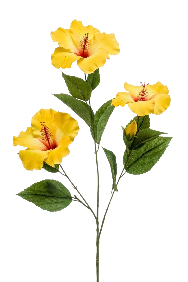 Hochwertige Kunstpflanze | Künstlicher Hibiskus Zweig - Mara | 82 cm von 🌱aplanta